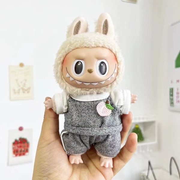 [HH] Labubu Kläder Märkesdesign Kläder Labubu Kläder Väska Skor Utsmyckning Dekorationer Förklädnad Pink peach gray sweatshirts