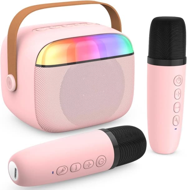 Bluetooth-kaiutin - Kannettava Bluetooth-kaiutin 2 langattomalla mikrofonilla - Mini Karaoke-laite
