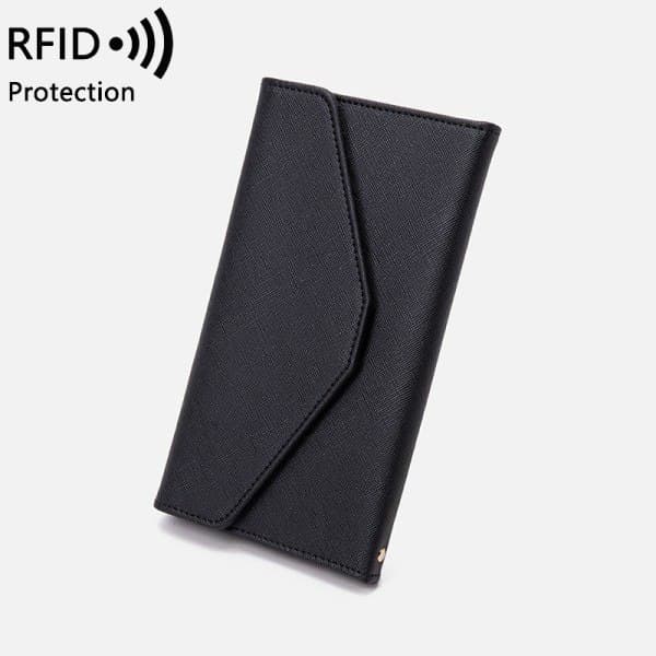 RFID Multifunksjonell Lommebokveske for Pass og Billetter for Menn og Kvinner (Svart)