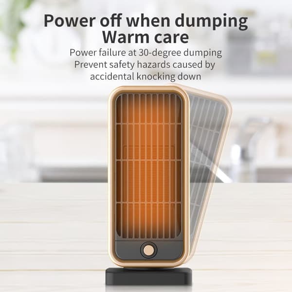 Elvärmare 500W – PTC Keramisk Värmefläkt med Tippskydd, Perfekt för Sovrum