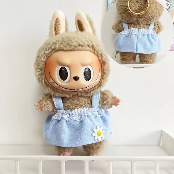 [HH] 17cm Labubu Popmarts Vaatteet ja Asusteet Nukke Macaron Paita Setti Täytetty Pehmo Sopii Vain Kangas 17CM 20