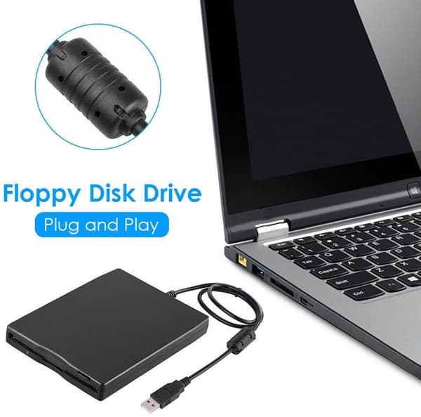 Eksternt USB-diskettedrev, 3,5-tommer bærbart USB 1.1/2.0/3.0, USB-drevet, til Windows stationær og bærbar computer, sort