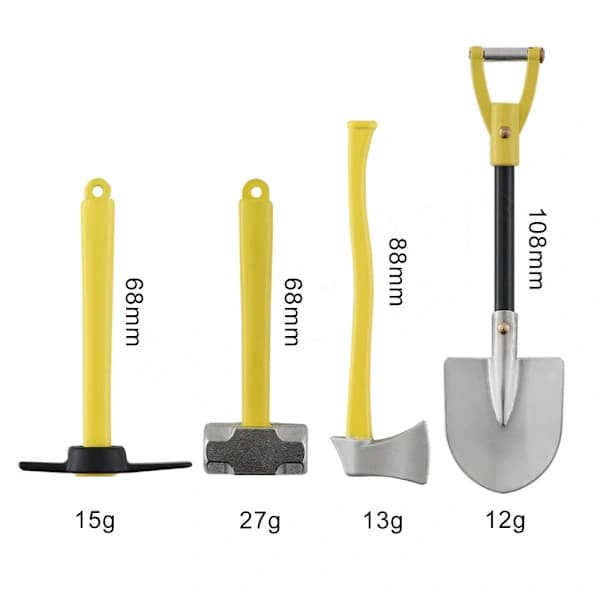 Mini spade i metall, hammare, yxa, hacka, pedagogiskt verktyg för barn