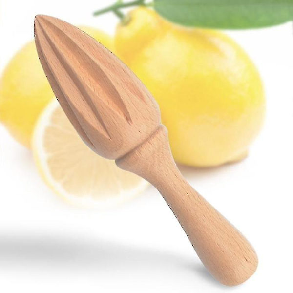 Træ Squeezer Saftpresser Frugtjuice Ekstraktor Reamer Citron Kegle Multifunktionel Køkkenredskab