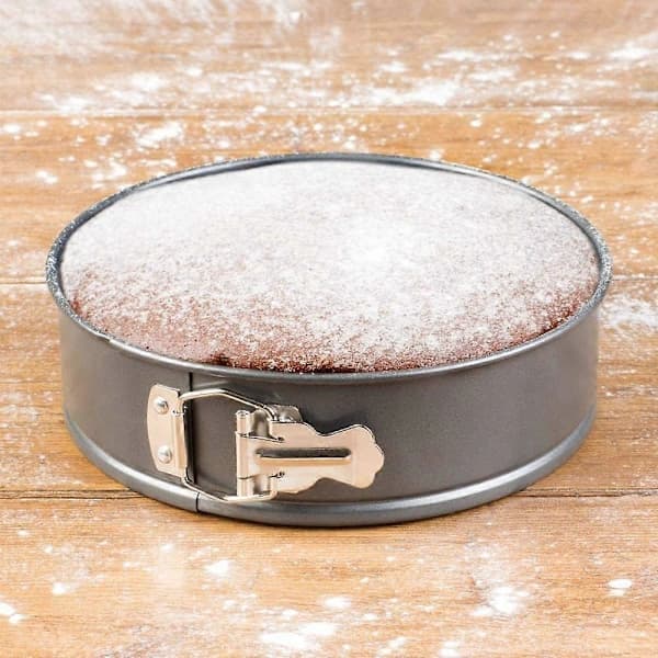 HA~Sett med 2 runde kakeformer 23 cm Non-stick Springform Løs Bunn Bakeplate