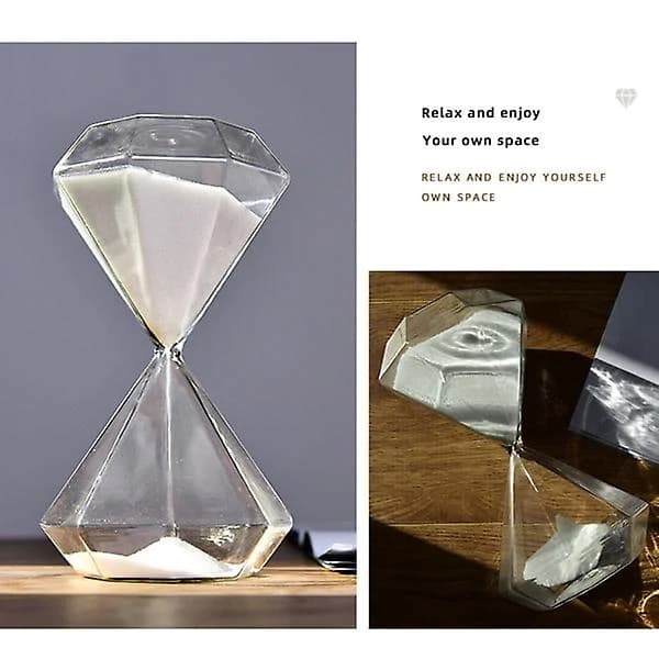 1 stk. Rosa Glass Timeglass 5 minutter Timer Skrivebordsdekorasjon for Hjemmekontor