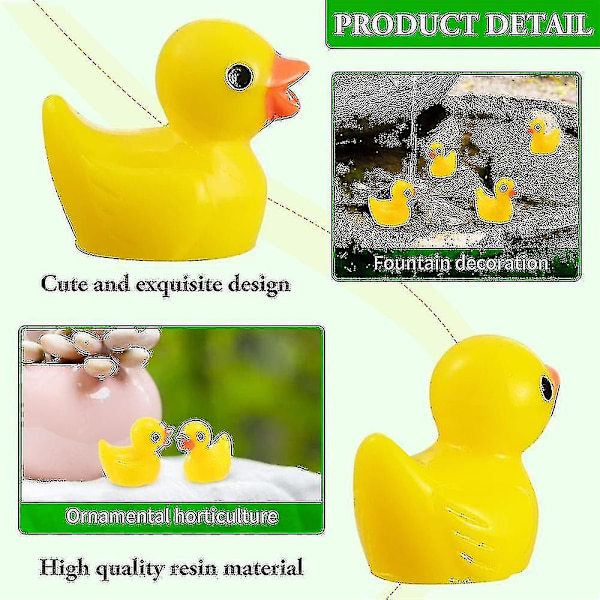200 stk Mini Gule Ender Ducklings Tiny Duckies Hage Landskap Akvarium Dukkehus Potteplanter Dekorasjon 7 farger