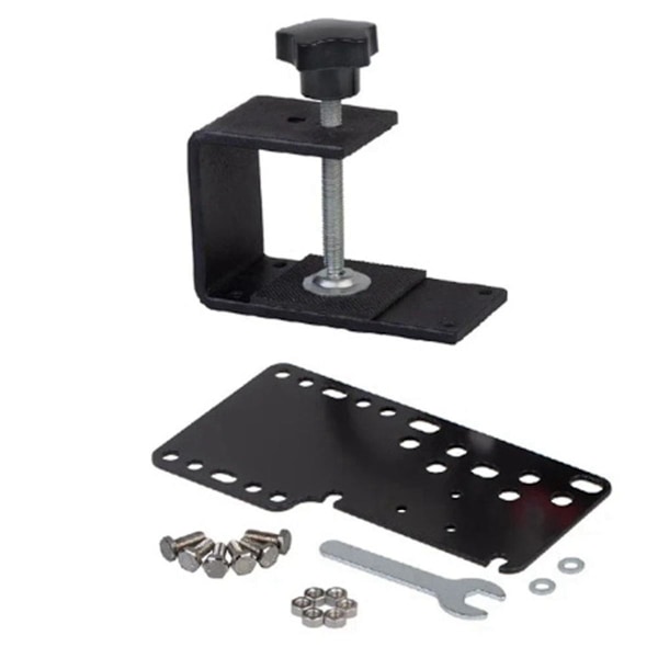 Svart metall sim racing spel USB handbromshållare fast platta + fäste för handbroms
