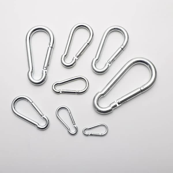 8-pack Små Karbinhakar - Rostfri karbinhake med fjäder - M5 A A
