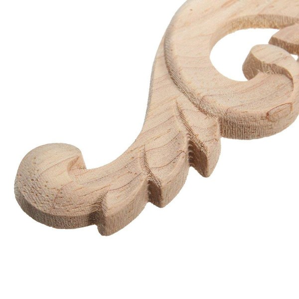 12 stk. Ornament Ornament Træ Ornamenter Håndlavet Til Garderobe Møbler Hjørne 15x7,5cm