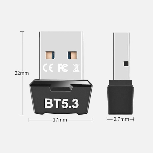 USB Bluetooth 5.3 5.1 Adapter Sender Mottaker Bluetooth Audio Bluetooth Dongle Trådløs USB Adapter for Datamaskin PC Bærbar PC