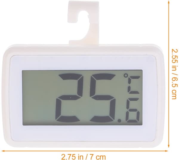 Køleskab Fryser Termometer Sæt med 2, LCD-display, Celsius/Fahrenheit Skift, 3-vejs Montering, Til Hjemmekøkken Kontor