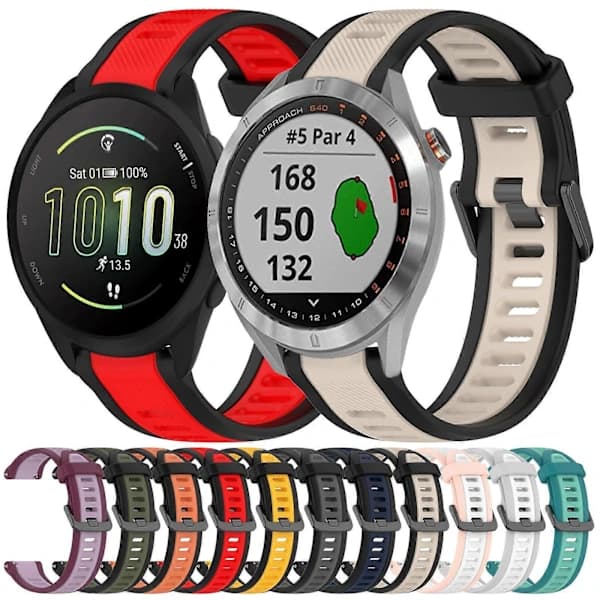 20 mm silikonearmbånd til Garmin Forerunner 55 orange sort