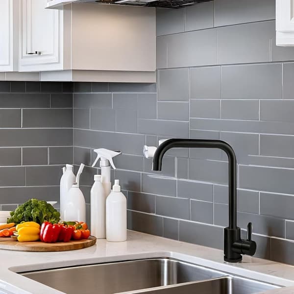Kitchen Faucet - Steel Kitchen Faucet High Arc - Black