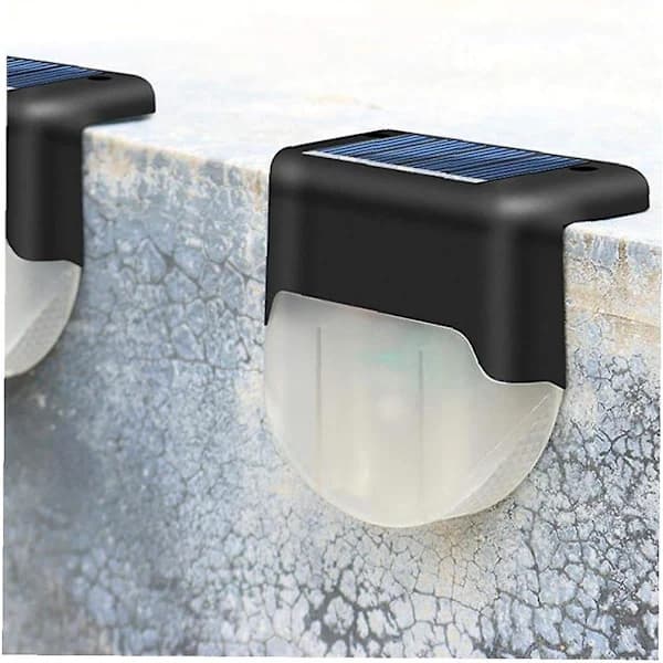 Solcellelamper til broer Udendørs scenelys LED-lampe Solcellehegnlamper til have Have Hvid Sort Skal 4 stk