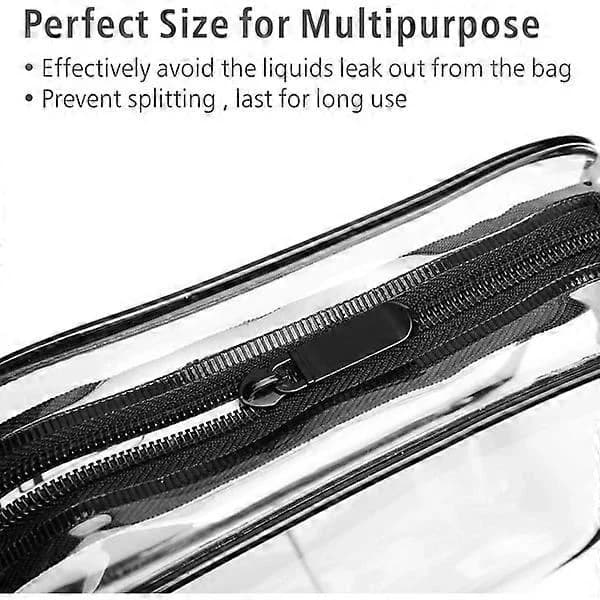 Transparent necessär, 3-pack, kosmetisk sminkväska för resor, 18*12 cm