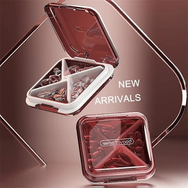 Pillbox, Moisture-Proof Small Pill Box, Portable Pill Organizer