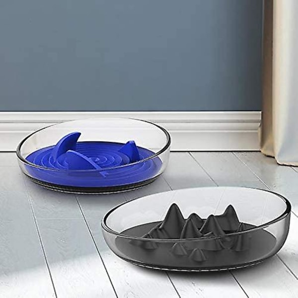 Rund för hund, långsam matningsskål för hund, kattskål för långsam matsmältning Anti frosseri hundmatare