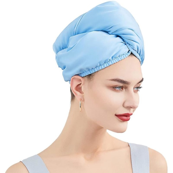 Ny Fashion Tjock Satin Hår Torkning Mössa Kvinnor Dubbel Lager Vatten Absorption Hår Handduk Duschmössa Korall Fleece Turban