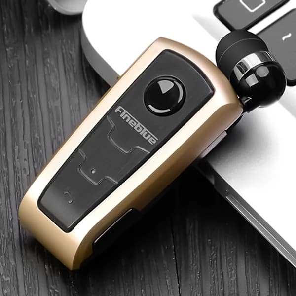 1 st Fineblue F910 Trådlösa Hörlurar Mini Vibrationspåminnelse ABS Bluetooth 4.0 Infällbart Praktiskt Headset för Löpning Grå