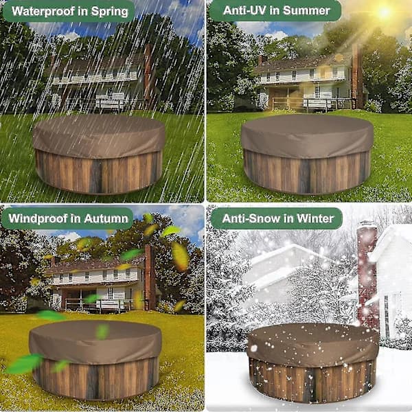 Badekarbeskyttelse Vanntett Anti-UV Spa Boblebad Beskyttelse Utendørsmøbler Ny Blå
