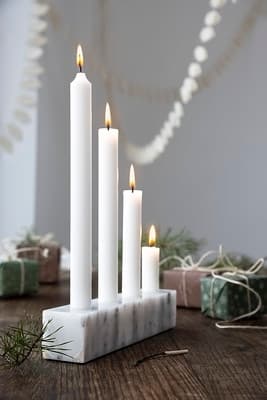 {HH} Ljusstake Marmo adventsljusstake marmor Vit White