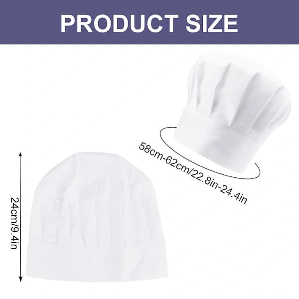 2-pack vita kockmössor unisex justerbara kockmössor herr dam kockmössa med elastiskt band