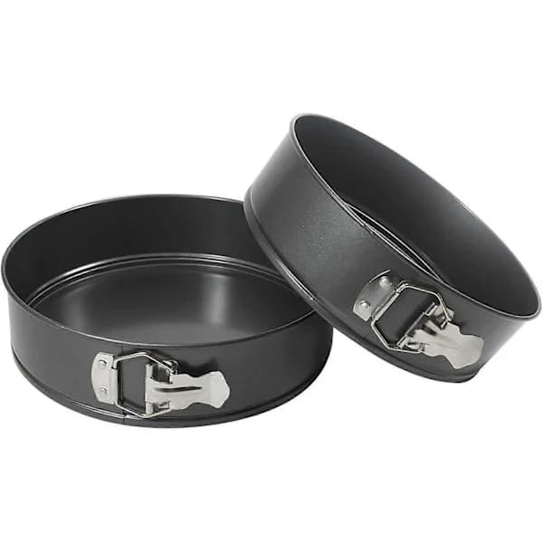 HA~Set med 2 runda kakformar 23 cm Non-stick Springform Lös Botten Bakplåt