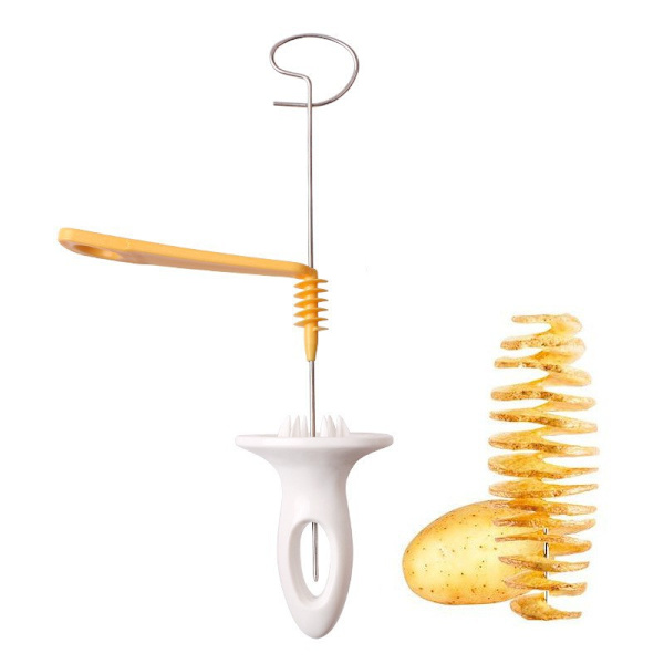 Tornado Spiral Kartoffelskærer Manuel Slicer Scope Fry Vegetable Spiralizer Chips Maker med 4 rustfrit stål Sticks Manuel Twisted