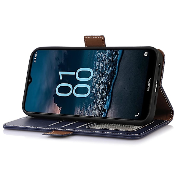 Nokia C22 Plånboksfodral Äkta Läder Stativ Folio Telefonfodral