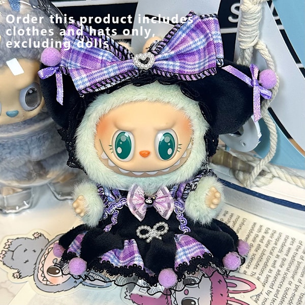 [HH] Labubu Kläder Universal Sittande Stående Plyschdocka Designkläder Tillbehör Blind Box Labubu Kläder style 3