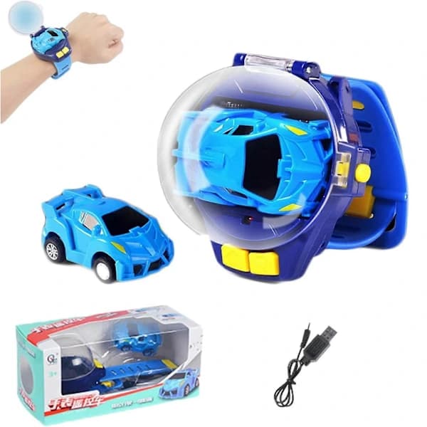 Klocka RC Bil Leksak Mini 2.4GHz Fjärrkontroll Bil Klocka USB Uppladdningsbar Barnpresent Maca grön mini Maca grön mini