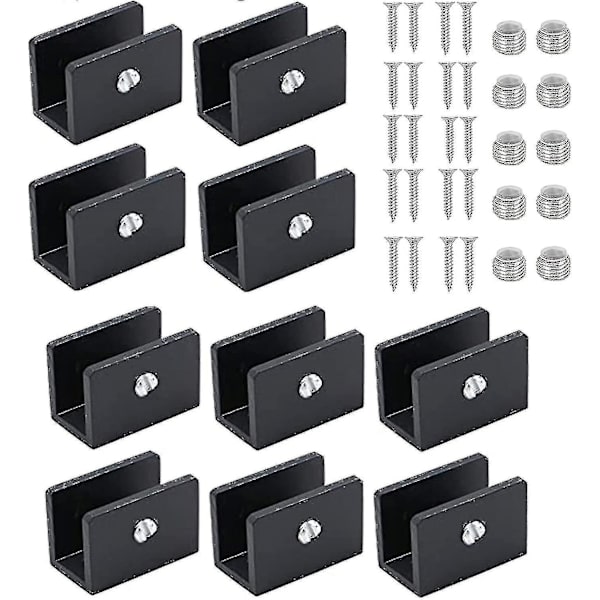 10 ställbara glashyllefästen klämma glasräcke klämma fäste, för 8-10 mm tjockt glas