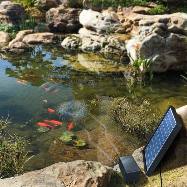 Solcellsdriven syrepump för damm och akvarium – Tyst luftpump med solpanel för utomhusbruk