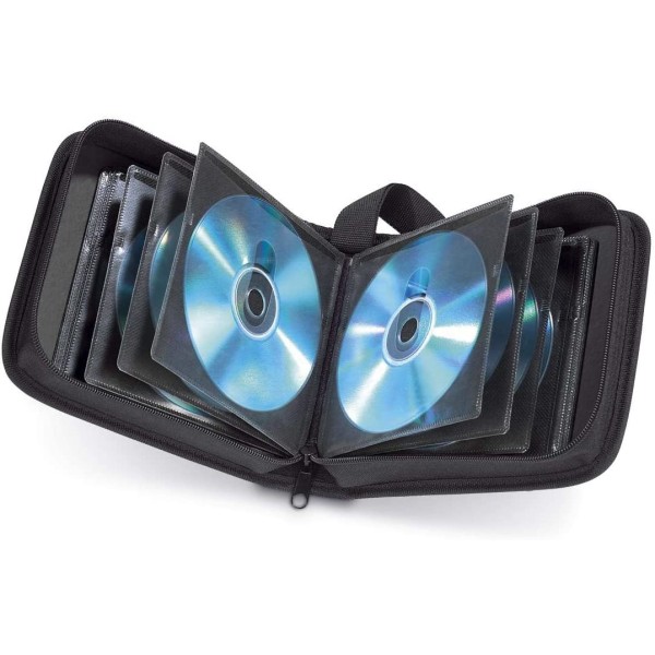CD-plånbok för 40 skivor, CD/DVD/Blu-ray, svart