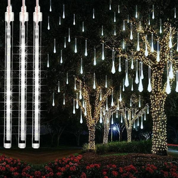 Meteorregnlys, CrazyFire 50cm 10-Rør 480 LED Snøfall Lyslenke (Kaldhvit)