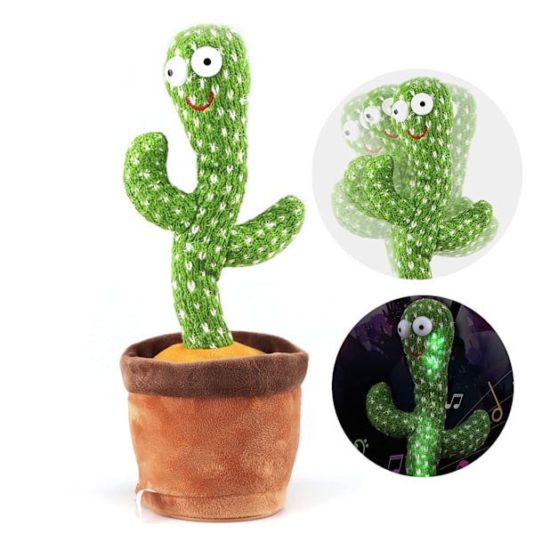 Dancing Cactus Talking Toy,Wriggle Singing Mimicking Cactus,Repeat What You Say,Sing,Dance,Recording