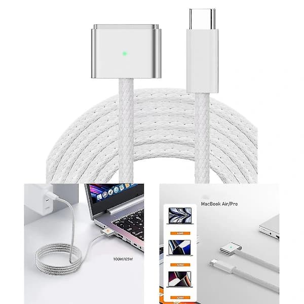 Magnetisk USB C til Magsafe 3 ladekabel (140w), magnetisk ladekabel