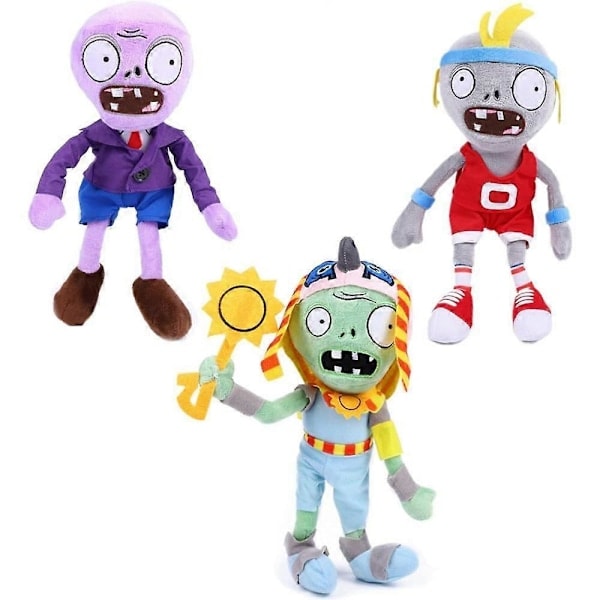 /HA/3 kpl Kasvit vastaan Zombit Urheilu Pehmo Zombit Setti Lelu Urheilu Zombie, 1 2 Täytetty Pehmeä RA Zombit Nukke