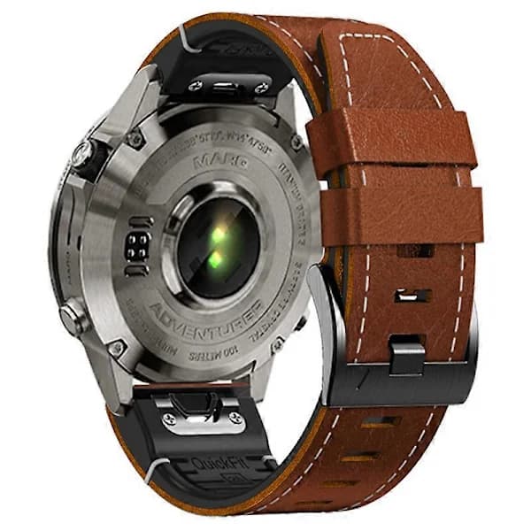 Læder + Silikone Armbåndsur Til Garmin Fenix 7 / Forerunner 965 / 955 / 945 / 935 Brun Brun