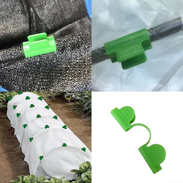 50 stk. plastikclips til havebuer, solskærme og net (50 stk. 7 mm)