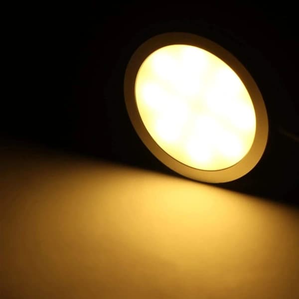 6 stk. Indbyggede LED-spots 12V 3W Ældede Loftspots til Autocamper Campingvogn Båd Varm Hvid
