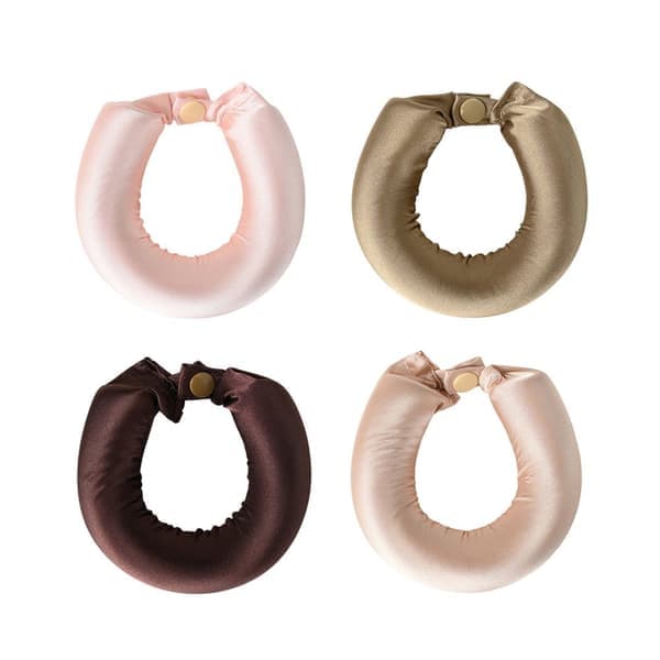 4-pack värmefria hårrullar med pannband, lockar över natten