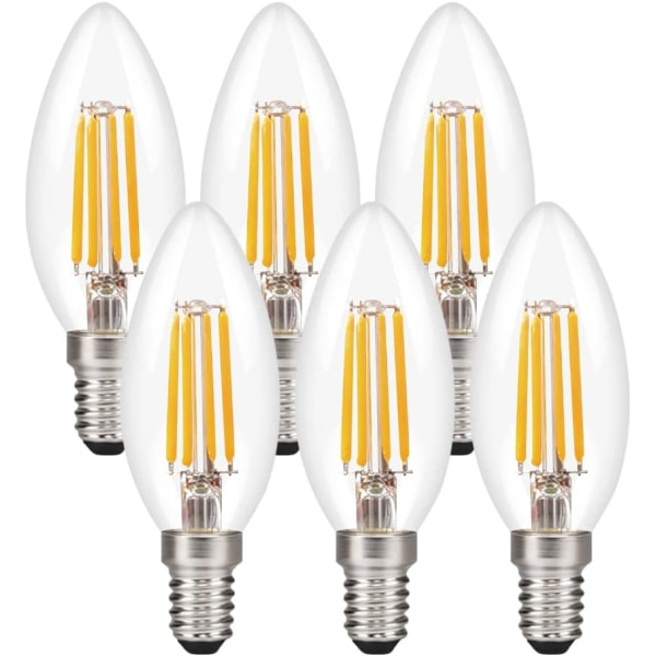 E14 LED-lampa 6-pack, glödlampa varmvit, liten skruvbas da20 | Fyndiq