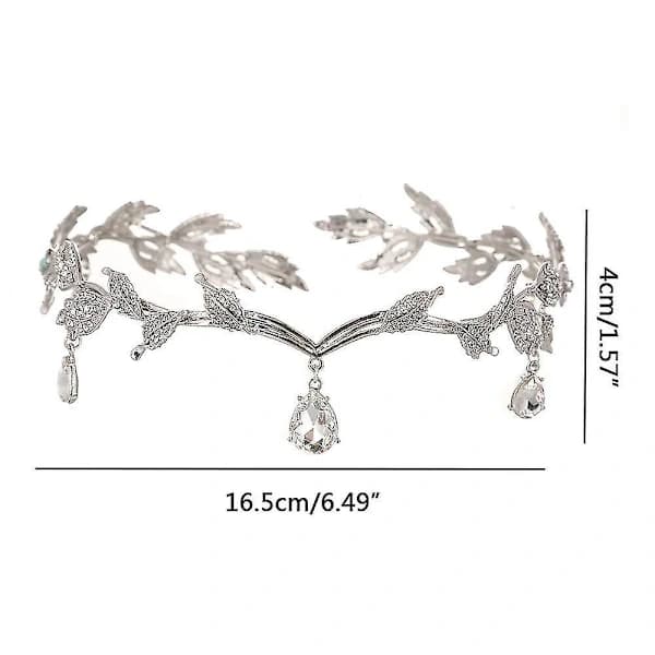 Bladhodebånd, gudinne-tiara krone, krystallprinsessehodeplagg
