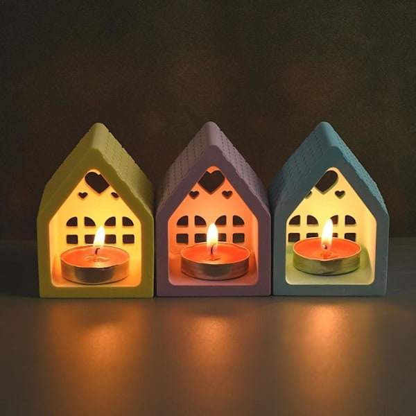 /HH/3D House Silicone Mold, Decorative House Mold for Candle Holders and Crafts, Perfect for Plaster, Resin, Concrete and Clay Projects