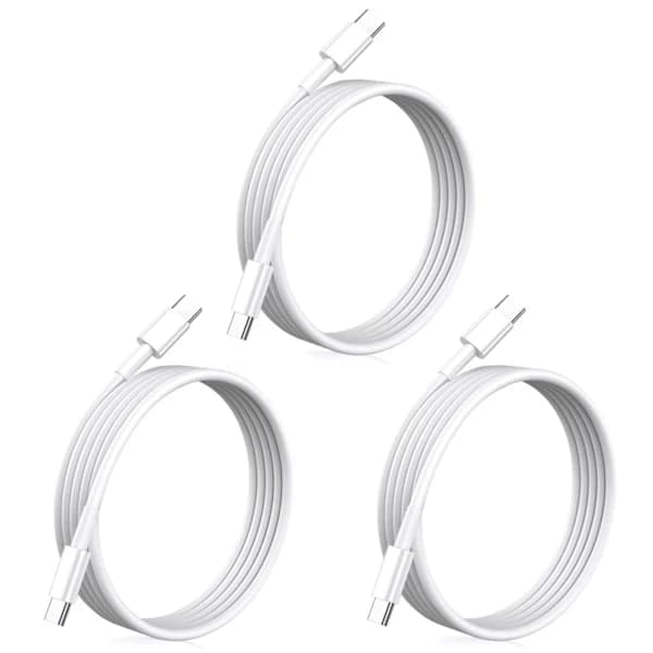 3-pack 2m USB-C-kabel för laddning och dataöverföring iPhone 16, 15 iPad Mac Vit Vit 3-PACK 2M laddningskabel