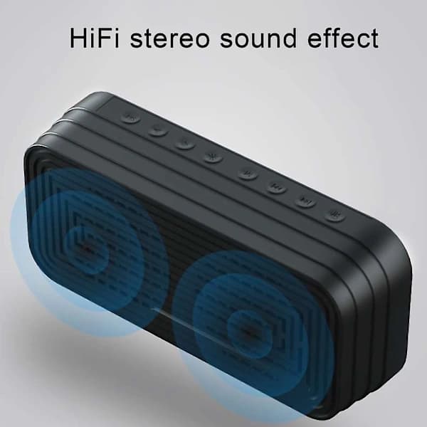A18 Rektangulær Subwoofer Spejl Trådløs Bluetooth Alarm Urhøjttaler