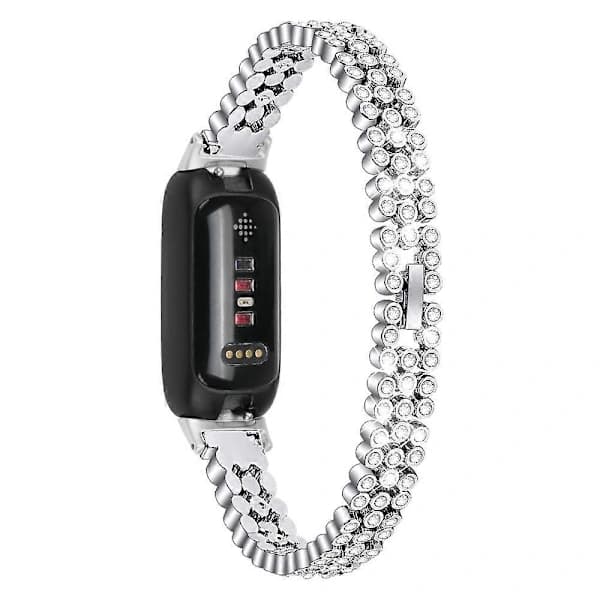 For Fitbit Inspire 3 Strassdekor Legering Armbånd Erstatningsarmbånd for Smartklokke Multicolor Style C