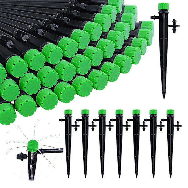 60 Pieces 360 Degree Adjustable Irrigation Drippers With Barbed Connector For 4/7 Mm Tube, Water Fl